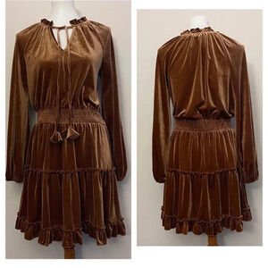 Willow Jane velvet brown dress boho chic western medium casual Indie